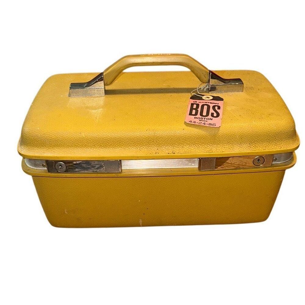 Vintage MCM Samsonite Saturn Retro Vanity Case Hard Suitcase Harvest Gold Yellow